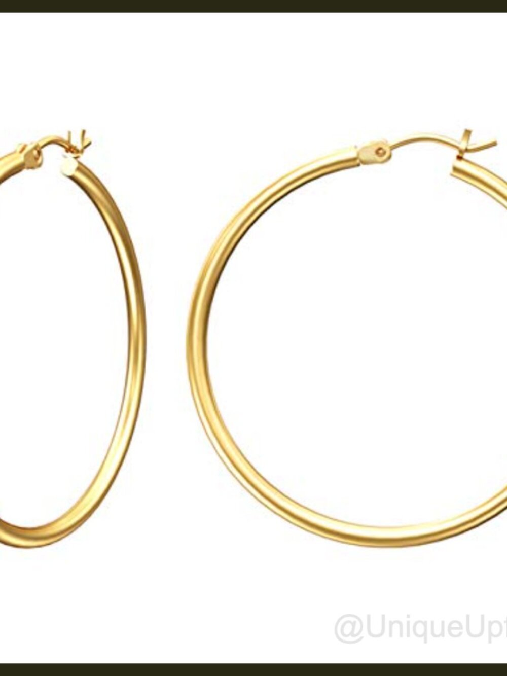 14K Gold Plated Hoop Earrings Hypoallergenic Lightweight Thin